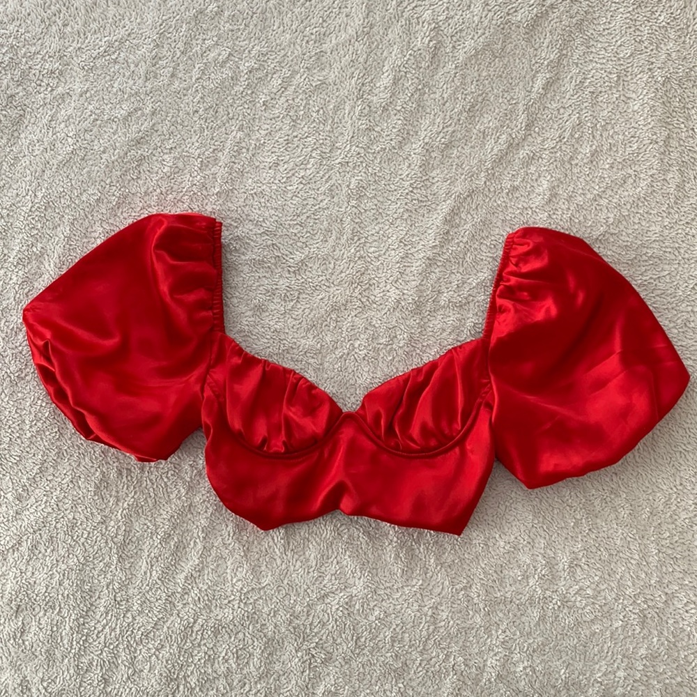 White Fox Boutique Red All This Love Crop